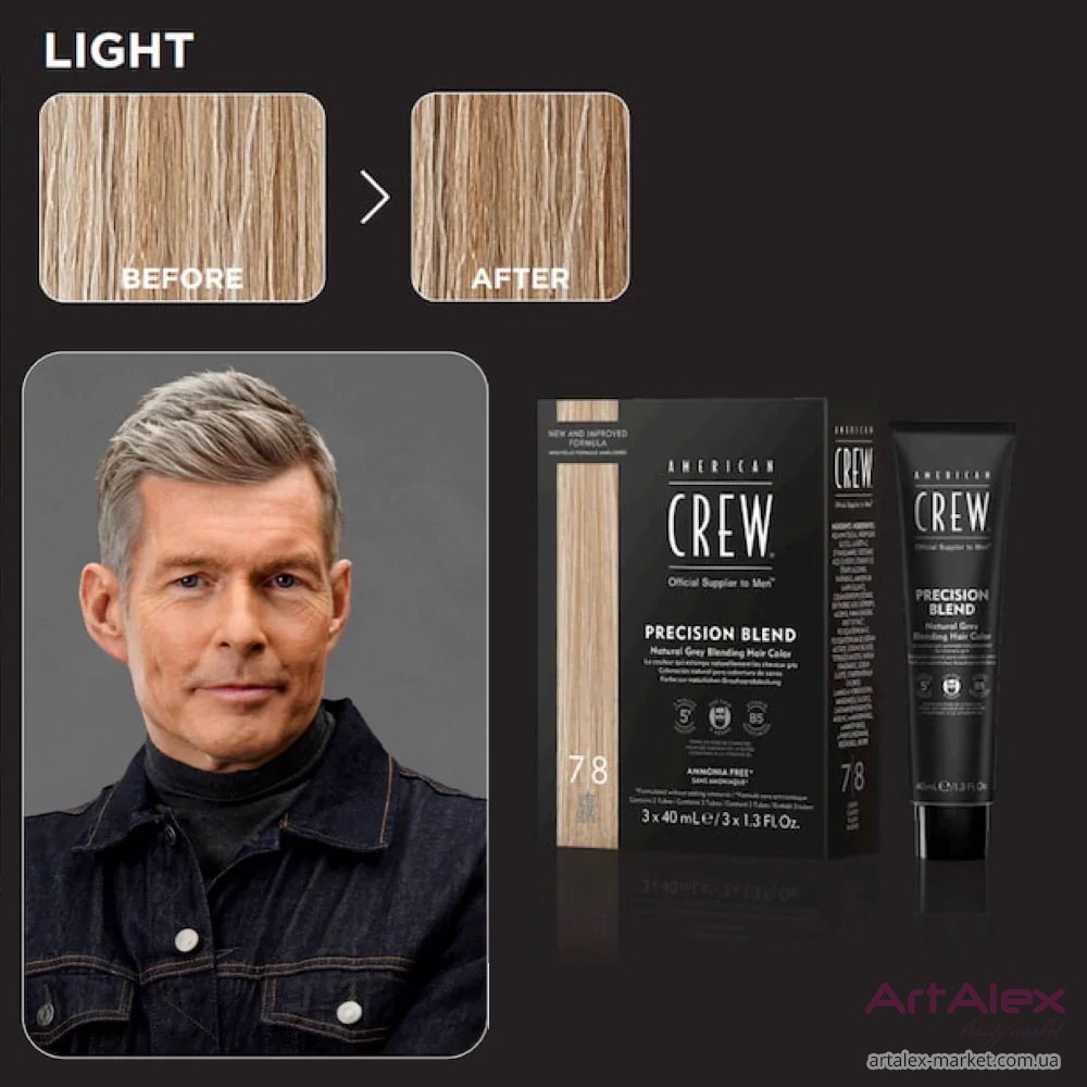 AMERICAN CREW Precision Blend Hair Color Камуфляж для сивини 7-8