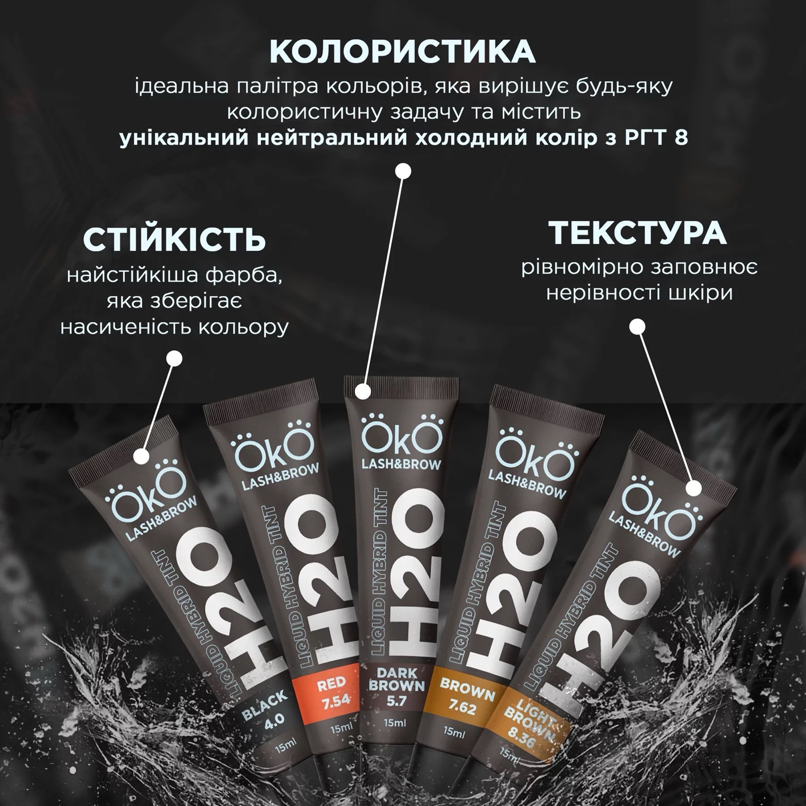 OKO Liquid Hybrid Tint H20 5.7 Dark Brown Фарба для брів та вій