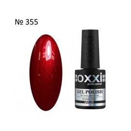OXXI Гель лак № 355 (червоний, шиммер), 10 мл, № гель лаку: 355, Об'єм: 10 мл, image 