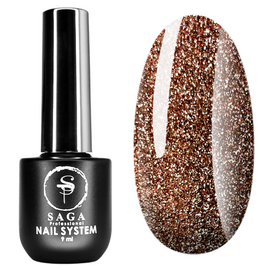 SAGA Світловідбиваючий гель лак Fiery Gel №06 (золото), 10 мл, № гель лаку: 006, Об'єм: 9 мл, image 