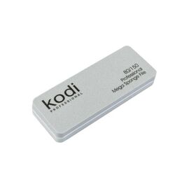 KODI №171 Міні Пилка-баф для нігтів прямокутної форми, абразивність 80/150, колір: сірий, бокові елементи: білі, розмір: 90*35*11, image 