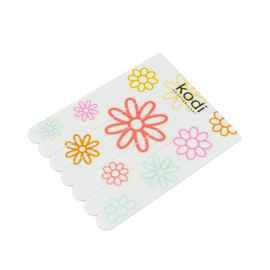 KODI №193 Дитячі пилки для нігтів 7 шт в наборі, абразивність: 220/400, колір: білий, розмір: 57*72*3 мм (B1001), image 