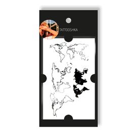 Tattooshka Тату для тіла "Карта Світу" - T-079, image 