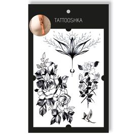 Tattooshka Тату для тіла "Квітковий мікс" - TH-169, image 