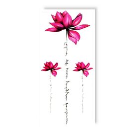 Tattooshka Тату для тіла "Кольорові лотоси" - QC-656, image 