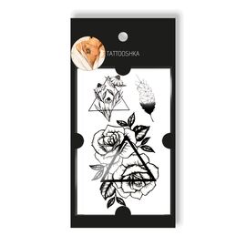 Tattooshka Тату для тіла "Троянда в трикутнику" - T-192, image 
