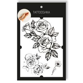 Tattooshka Тату для тіла "Трояндова гілочка" - TH-396, image 