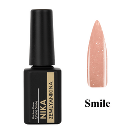 NIKA ZEMLYANIKINA Rubber Base Shine Smile Камуфлююча база, 15 мл, Об'єм: 15 мл, Колір: Smile, image 
