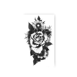 Tattooshka Тату для тіла "Насичена троянда" - QQ-045, image 