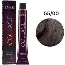 LAKME Collage Creme Hair Color Стійка фарба для волосся 55/00 Intense Light Brown, 60 мл, Об'єм: 60 мл, Відтінок: 55/00, image 