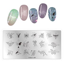 STARLET PROFESSIONAL Металева пластина для стемпінгу на підкладці, ST-229, image 