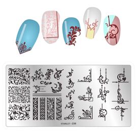 STARLET PROFESSIONAL Металева пластина для стемпінгу на підкладці, ST-230, image 