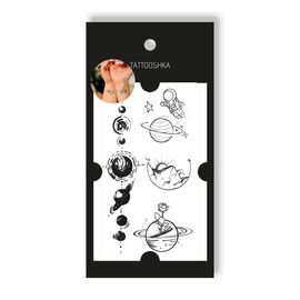 Tattooshka Тату для тіла "Планети і космонавт" - QQ-088, image 