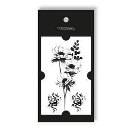 Tattooshka Тату для тіла "Ніжна квіточка і маленькі змійки" - QQ-041, image 