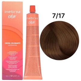 INEBRYA Color Стійка крем-фарба 7/17 Кашеміровий блондин, 100 мл, Об'єм: 100 мл, Відтінок: 7/17, image 