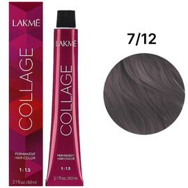 LAKME Collage Creme Hair Color Стійка фарба для волосся 7/12 Ash Violet Medium Blonde, 60 мл, Об'єм: 60 мл, Відтінок: 7/12, image 