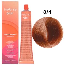 INEBRYA Color Стійка крем-фарба 8/4 Мідний світлий блондин, 100 мл, Об'єм: 100 мл, Відтінок: 8/4, image 
