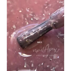 NailApex French Base Gel №12 База з срібною поталлю (натурально-рожева), 30 мл, Об'єм: 30 мл, image 