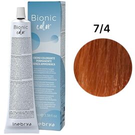INEBRYA Bionic Крем-фарба без аміаку 7/4 Мідний блондин, 100 мл, Об'єм: 100 мл, Відтінок: 7/4, image 