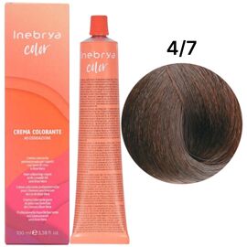 INEBRYA Color Стійка крем-фарба 4/7 Каштан коричневий кавовий, 100 мл, Об'єм: 100 мл, Відтінок: 4/7, image 