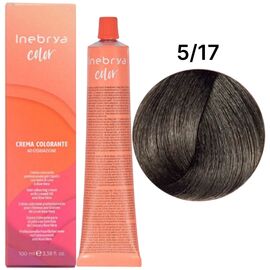 INEBRYA Color Стійка крем-фарба 5/17 Світло-каштановий кашемір, 100 мл, Об'єм: 100 мл, Відтінок: 5/17, image 