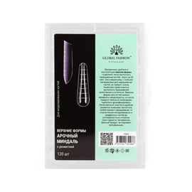 GLOBAL FASHION Верхні багаторазові форми з розміткою, Арочний мигдаль (зелені), 120 шт, image 