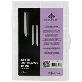 GLOBAL FASHION Арочні багаторазові форми для моделювання нігтів (фіолетові), 120 шт, image 