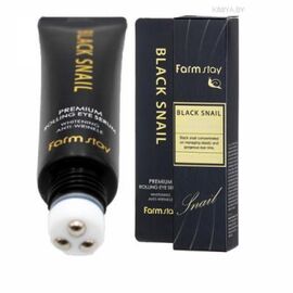 FARM STAY Black Snail Deep Premium Rolling Eye Serum Сироватка для повік з муцином чорного равлика, 25 мл, image 