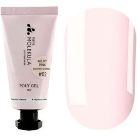 MOLEKULA Poly Gel Полігель №02 Milky Pink Молочно-рожевий, 30 мл, Об'єм: 30 мл, Колір: Milky Pink, image 