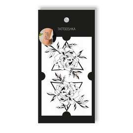 Tattooshka Тату для тіла "2 троянди в трикутнику" - L-27, image 