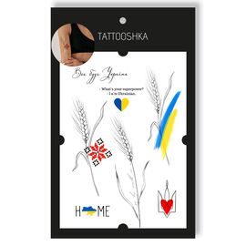 Tattooshka Тату для тіла "Патріотичні колоски" - LB-133, image 