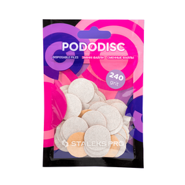 STALEKS PRO PODODISC M Змінні білі файли для педикюрного диска 240 гріт (50 шт) - PDF-20-240w, Абразивність: 240 грит, Розмір: М (20 мм), Кількість: 50 шт, image 
