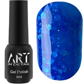ART Гель лак Bubble №B010 (напівпрозорий синій з білими пластівцями), 6 мл, Відтінок: 010, Об'єм: 5 мл, image 