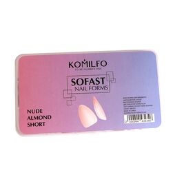 Komilfo SoFast Nail Forms Nude Almond Short Гелеві форми для швидкого нарощування короткий мигдаль, 360 шт, image 