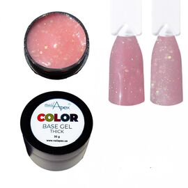 NailApex Color Base Gel №7 База світло-нюдова з золотими блискітками і глітером, 30 мл, Об'єм: 30 мл, image 