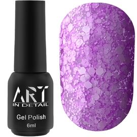 ART Гель лак Bubble №B007 (напівпрозорий фіолетовий з білими пластівцями), 6 мл, Відтінок: 007, Об'єм: 5 мл, image 