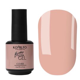 KOMILFO Bottle Gel Cover HEMA/TPO free Рідкий гель для нігтів, 15 мл (з пензликом), Об'єм: 15 мл, Колір: Cover, image 