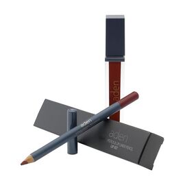 ADEN Набір №23 Рідка матова помада 23 Currant + олівець №56, image 