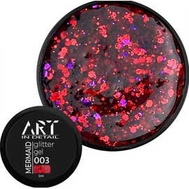 ART Гель для дизайну Mermaid Glitter Gel №003, 5 г, Колір: 003, image 