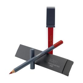 ADEN Набір №9 Рідка матова помада 09 Russian Red + олівець №34, image 