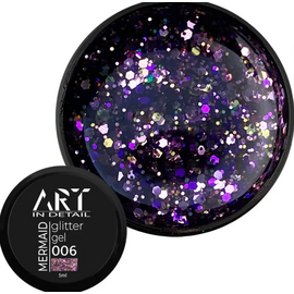 ART Гель для дизайну Mermaid Glitter Gel №006, 5 г, Колір: 006, image 