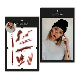 Tattooshka Тату для тіла "Шрами Hellooween" - TBS-8310, image 