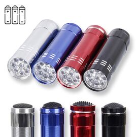 BI UV-LED Ультрафіолетовий ліхтарик для сушки гель лаку металевий, 9 діодів, image 