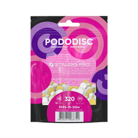 STALEKS PRO PODODISC XS Змінні файли білі на м'якій основі для педикюрного диска 320 грит (50 шт) - PDFS-10-320w, Абразивність: 320 грит, Розмір: XS (10 мм), Кількість: 50 шт, image 