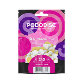 STALEKS PRO PODODISC S Змінні файли білі на м'якій основі для педикюрного диска 240 грит (50 шт) - PDFS-15-240w, Абразивність: 240 грит, Розмір: S (15 мм), Кількість: 50 шт, image 
