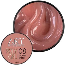 ART Polygel №08 Cover Latte, 15 мл, Об'єм: 15 мл, Колір: Cover Latte, image 