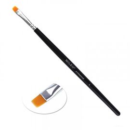 MILEO Пензель для брів №5 прямий (рудий ворс, чорна ручка), image 