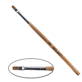 MILEO Пензлик для гелю №5 прямий (світла ручка), image 