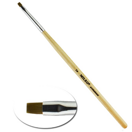 MILEO Пензлик для гелю №1 прямий (світла ручка), image 