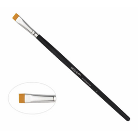 MILEO Пензель для брів №4 прямий (рудий ворс, чорна ручка), image 